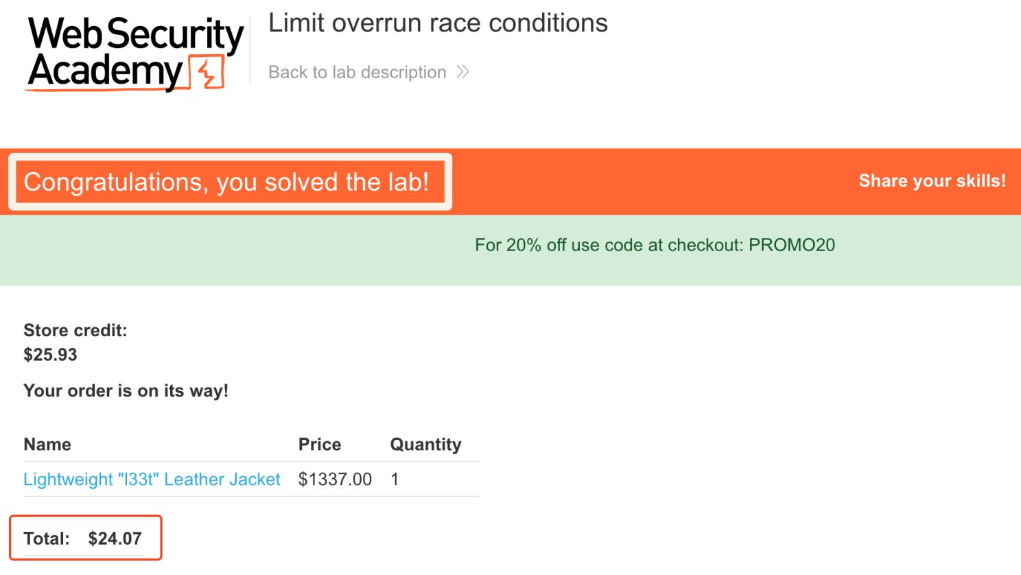 Message de succès du laboratoire